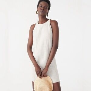 NWT! J.Crew Maxine Black A-line Linen High Neck Shift Dress Size 2X